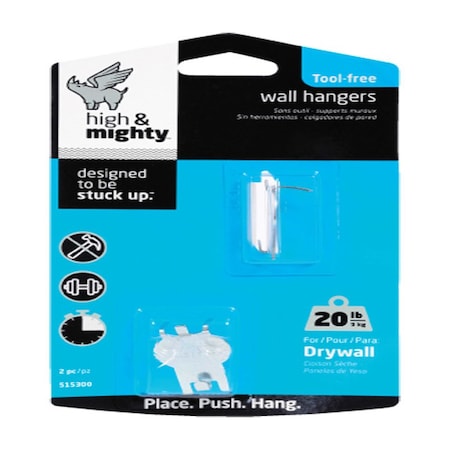 High & Mighty HILLMAN High & Mighty Silver Picture Hanger 20 lb 2 pk 515300